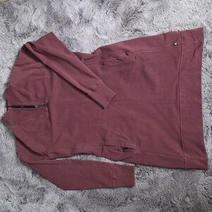 American Giant Red Zip Up Sweater Stretch Dress Burgandy  Size Large